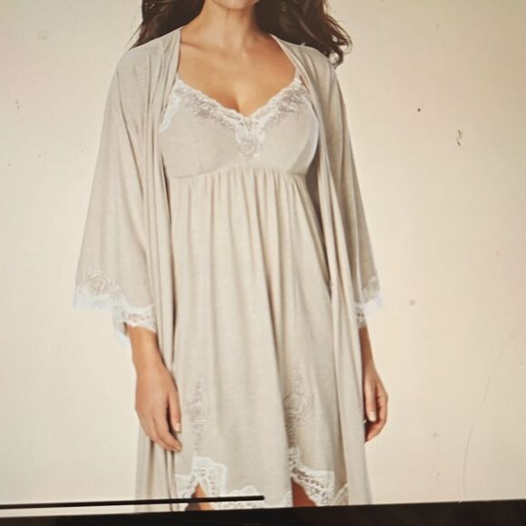 Pearl lace short robe set size s/m - Picture 1 of 11